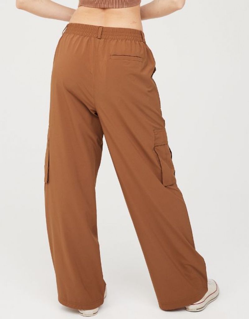 Aerie OFFLINE By Nylon Cargo Pants Khaki | 1583IVFAQ