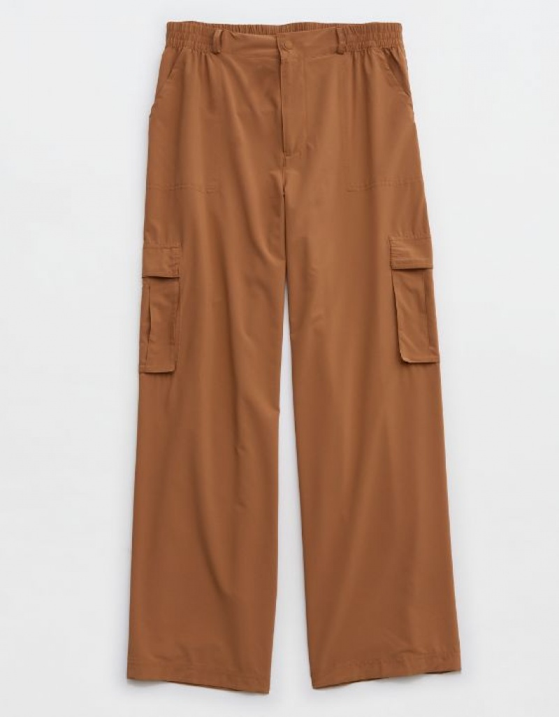 Aerie OFFLINE By Nylon Cargo Pants Khaki | 1583IVFAQ