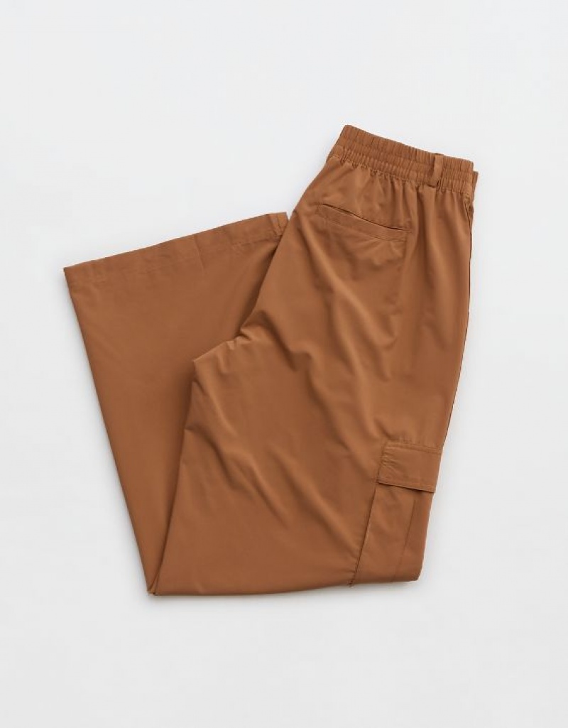 Aerie OFFLINE By Nylon Cargo Pants Khaki | 1583IVFAQ