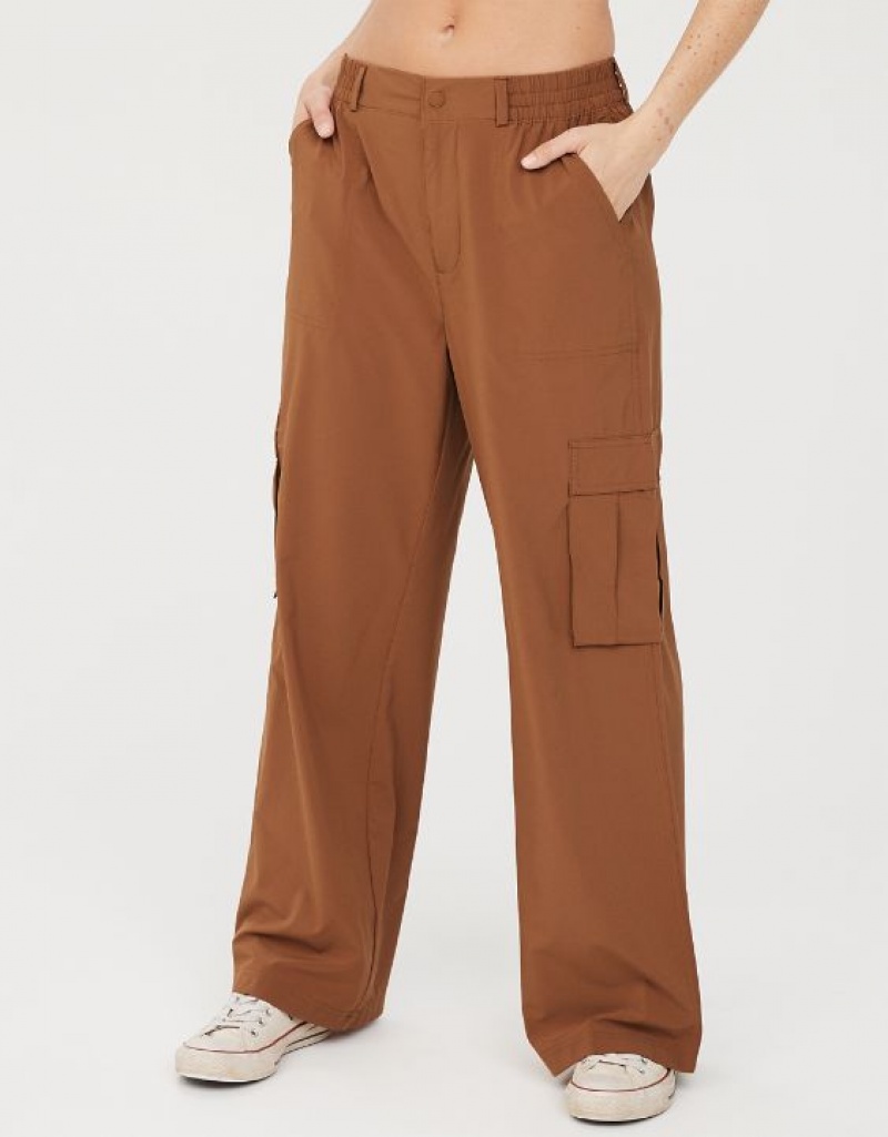 Aerie OFFLINE By Nylon Cargo Pants Khaki | 1583IVFAQ