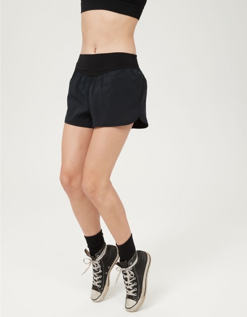 Aerie OFFLINE By Nylon Running Shorts Black | 4397MITQS