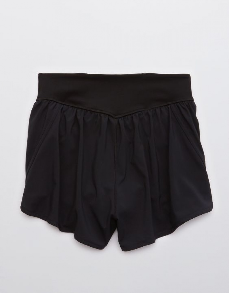 Aerie OFFLINE By Nylon Running Shorts Black | 4397MITQS