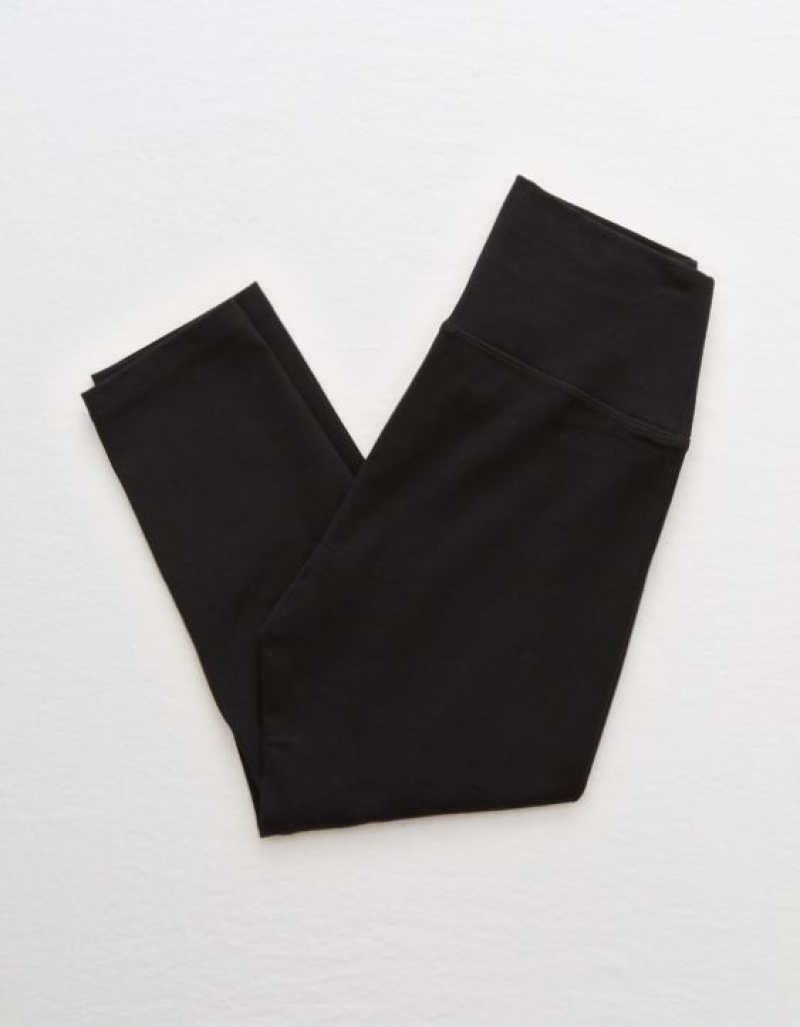 Aerie OFFLINE By OG High Waisted Cropped Leggings Black | 3285EZGYL