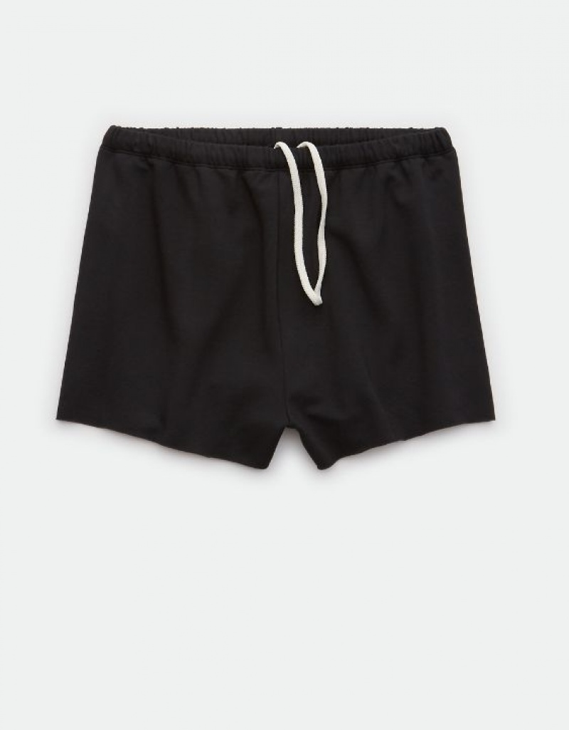 Aerie OFFLINE By OTT Fleece Shorts Black | 5790RVLTQ