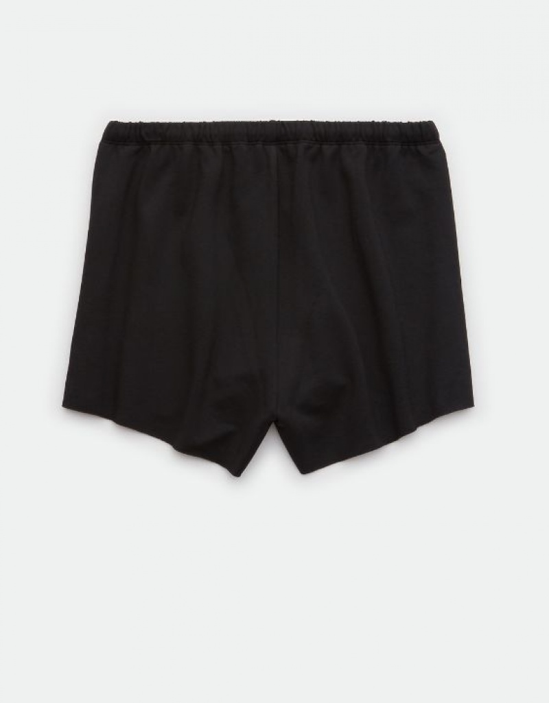 Aerie OFFLINE By OTT Fleece Shorts Black | 5790RVLTQ