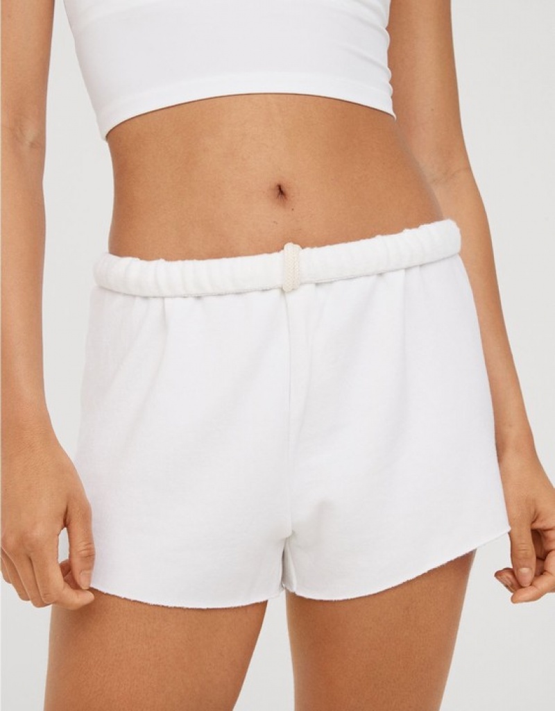 Aerie OFFLINE By OTT Fleece Shorts White | 6801KLZDB