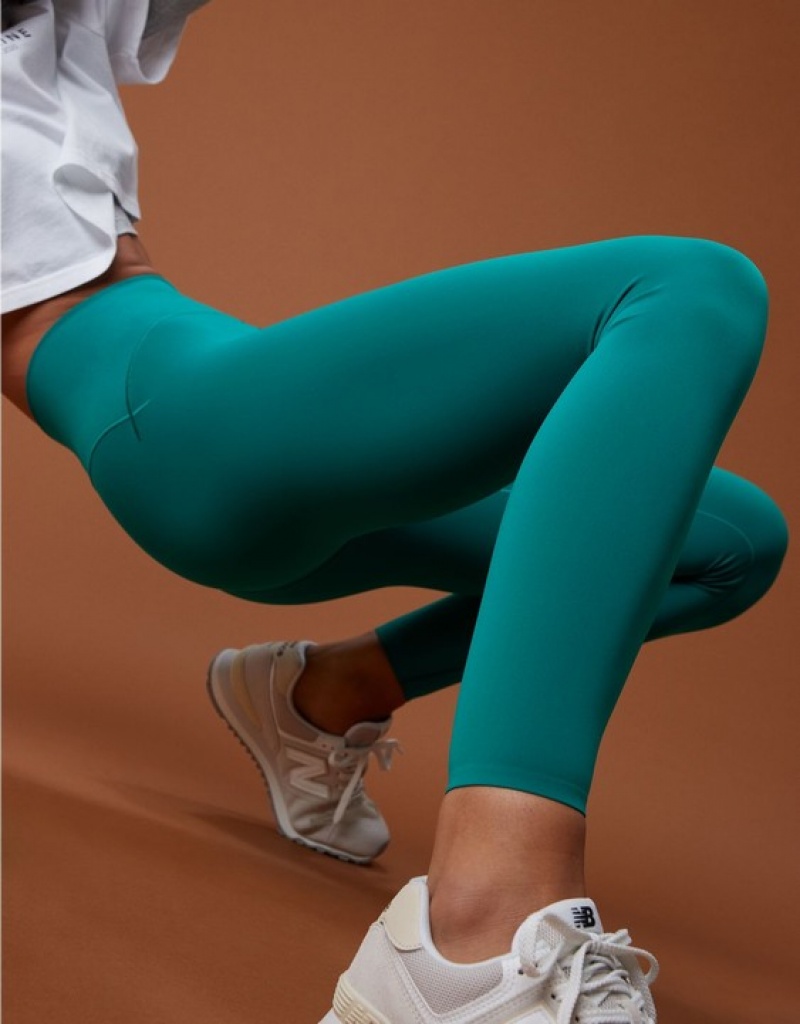 Aerie OFFLINE By Real Luxe Street Leggings Green | 1054WKSYP