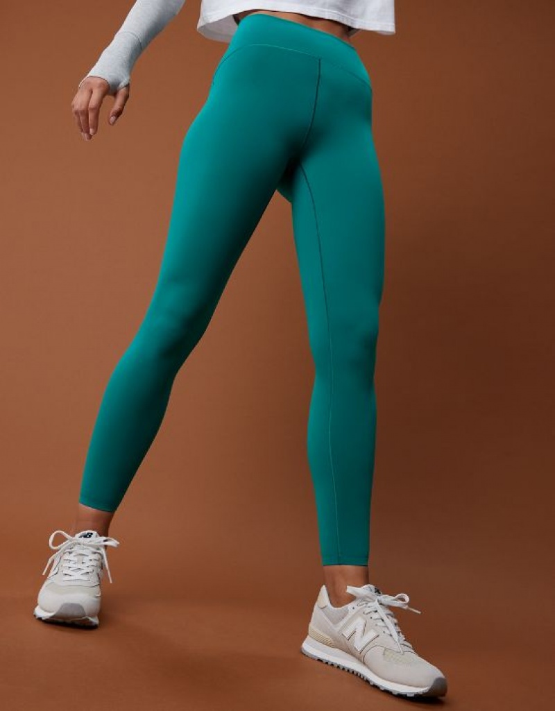 Aerie OFFLINE By Real Luxe Street Leggings Green | 1054WKSYP