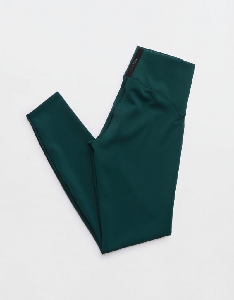 Aerie OFFLINE By Real Luxe Street Leggings Deep Green | 9682UAOLR