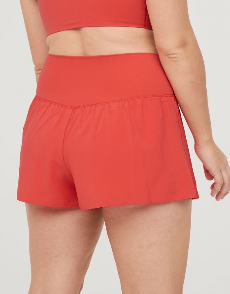 Aerie OFFLINE By Real Me Crossover Flowy Shorts Red | 7426LZVQA