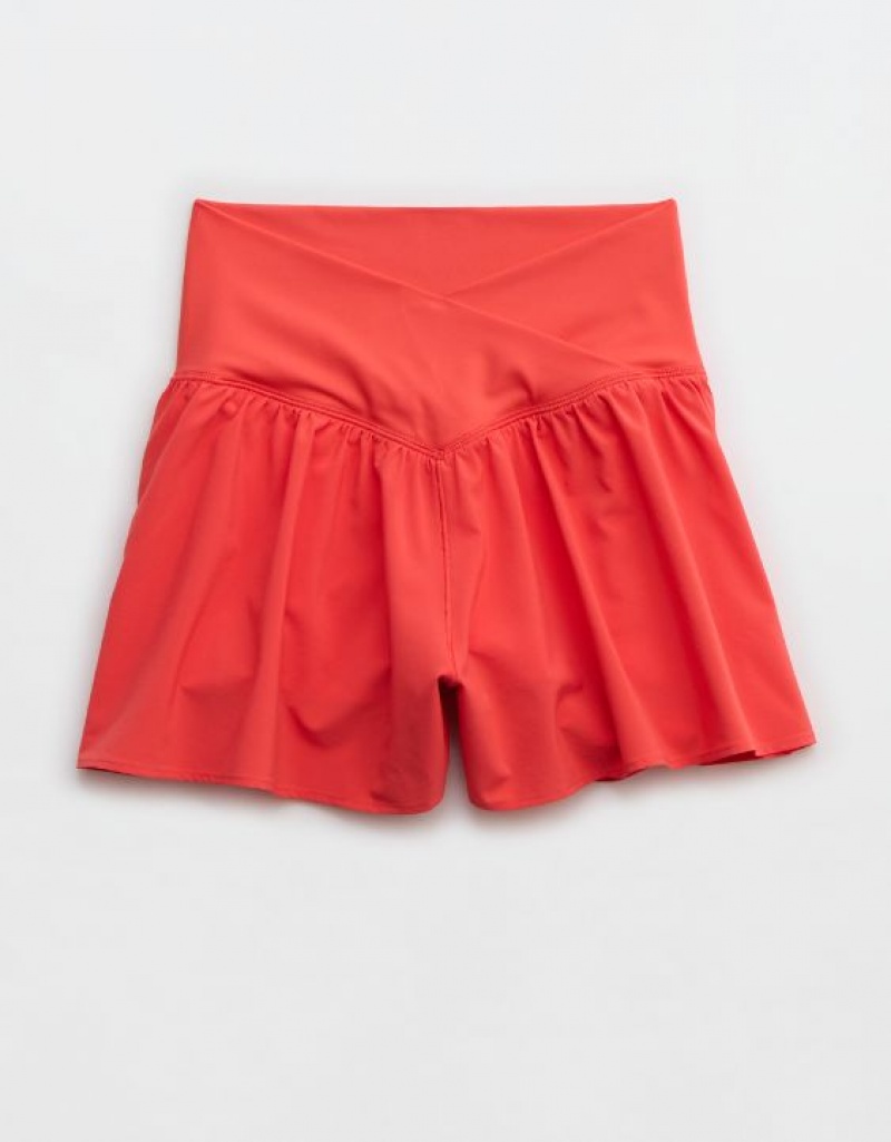 Aerie OFFLINE By Real Me Crossover Flowy Shorts Red | 7426LZVQA