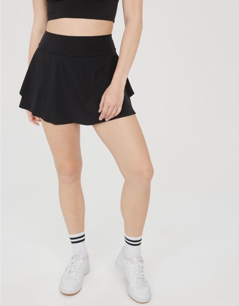 Aerie OFFLINE By Real Me Flowy Skirts Black | 8521HQLIR