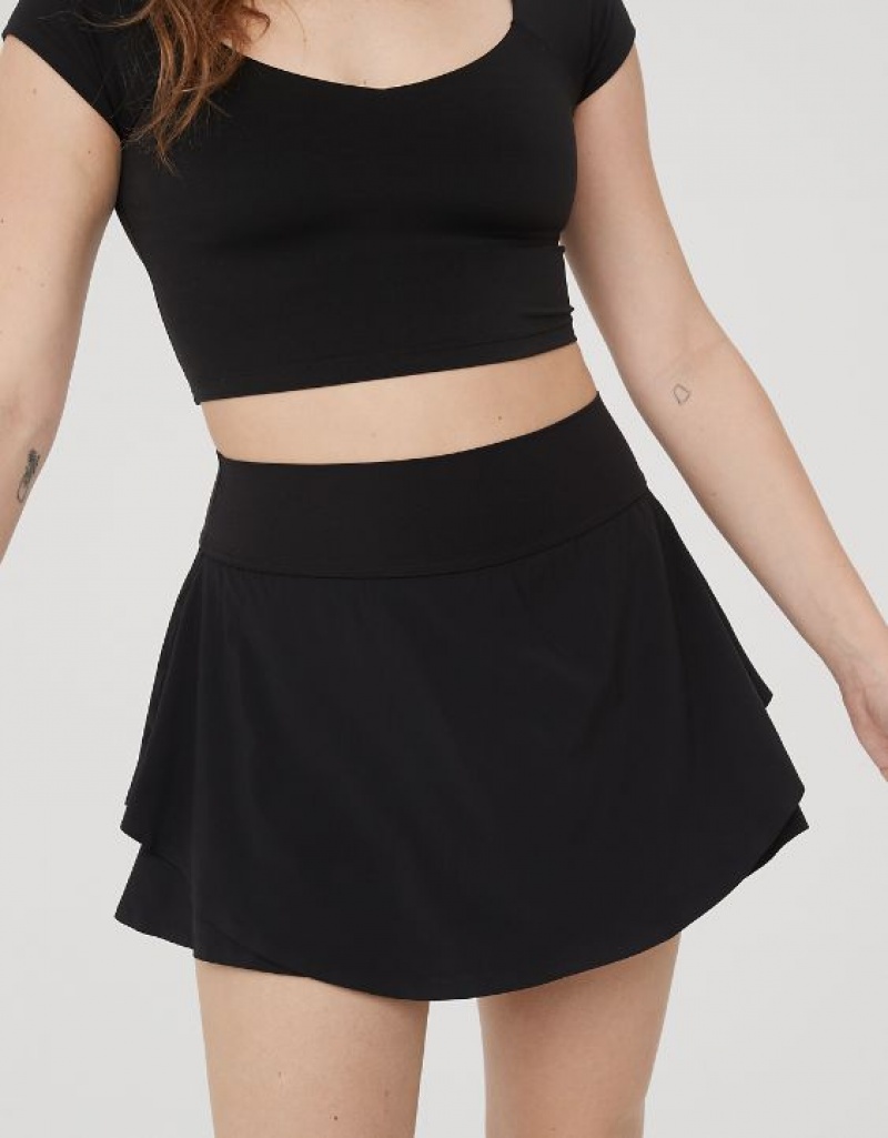 Aerie OFFLINE By Real Me Flowy Skirts Black | 8521HQLIR