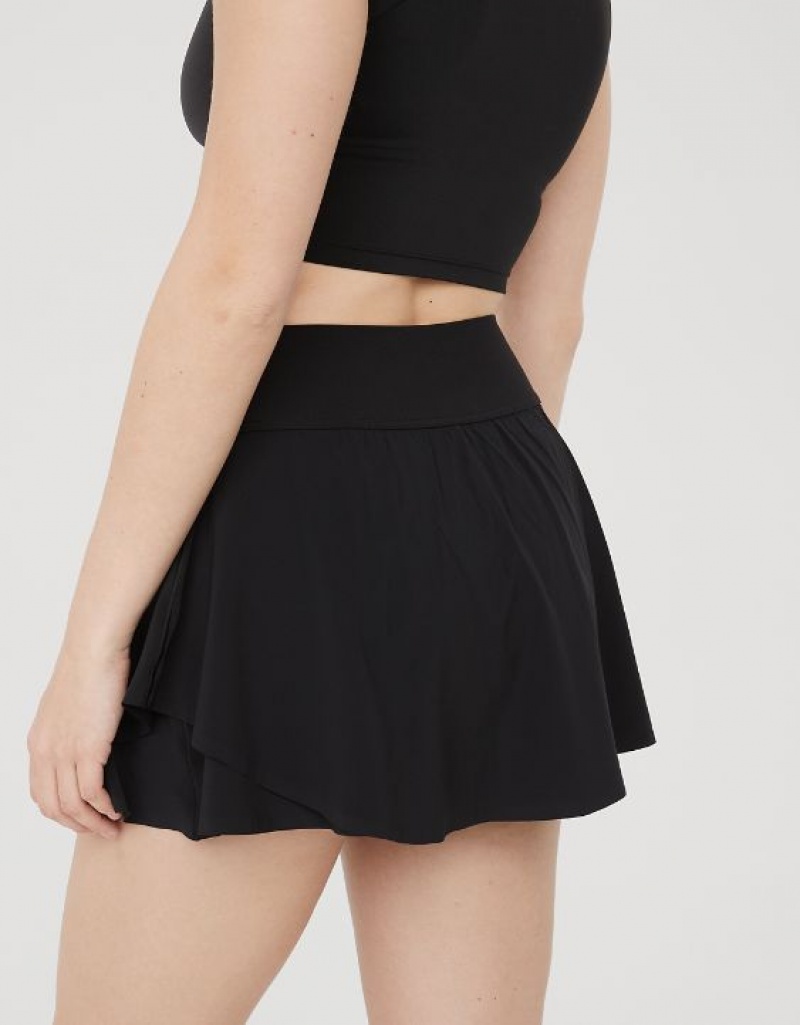 Aerie OFFLINE By Real Me Flowy Skirts Black | 8521HQLIR