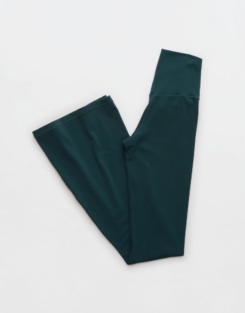 Aerie OFFLINE By Real Me High Waisted Crossover Flare Leggings Deep Green | 6345AZNYF