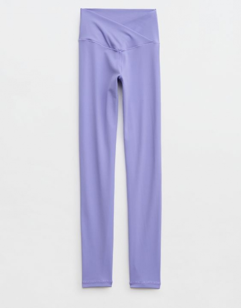 Aerie OFFLINE By Real Me High Waisted Crossover Leggings Purple | 9084LODHK