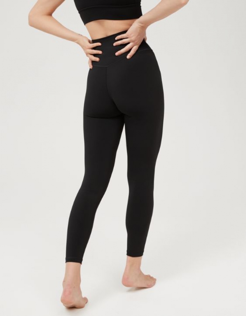 Aerie OFFLINE By Real Me High Waisted Crossover Leggings Black | 1452GIROY