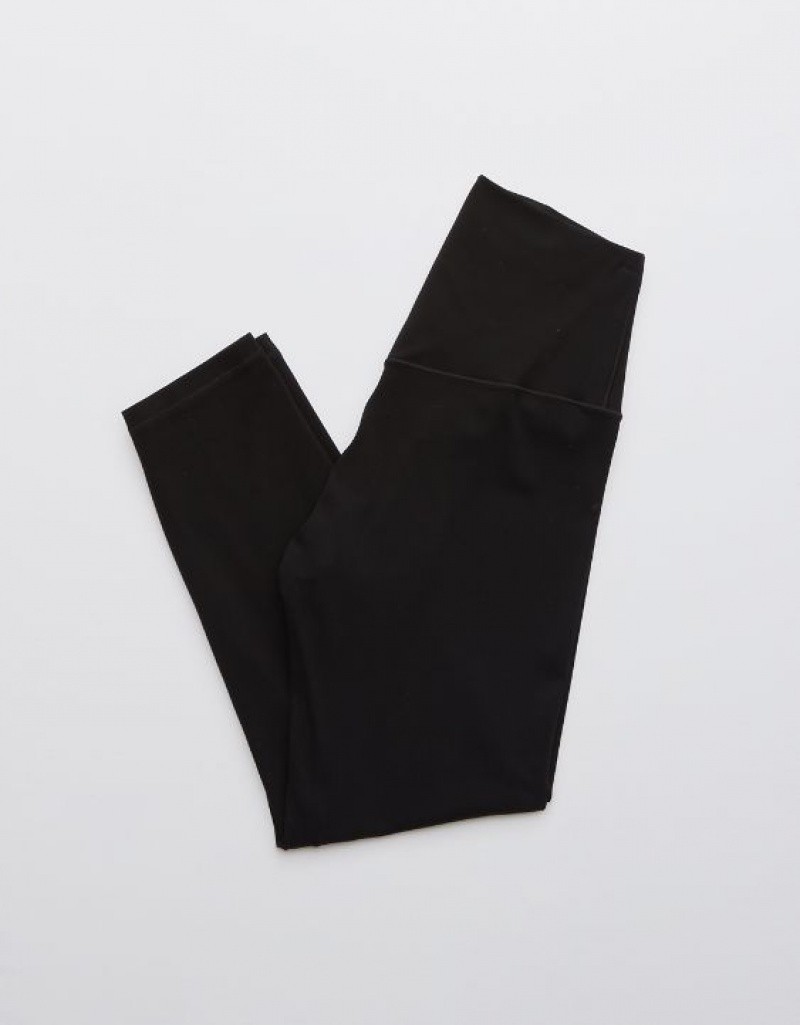 Aerie OFFLINE By Real Me High Waisted Cropped Leggings Black | 8041KTLHJ