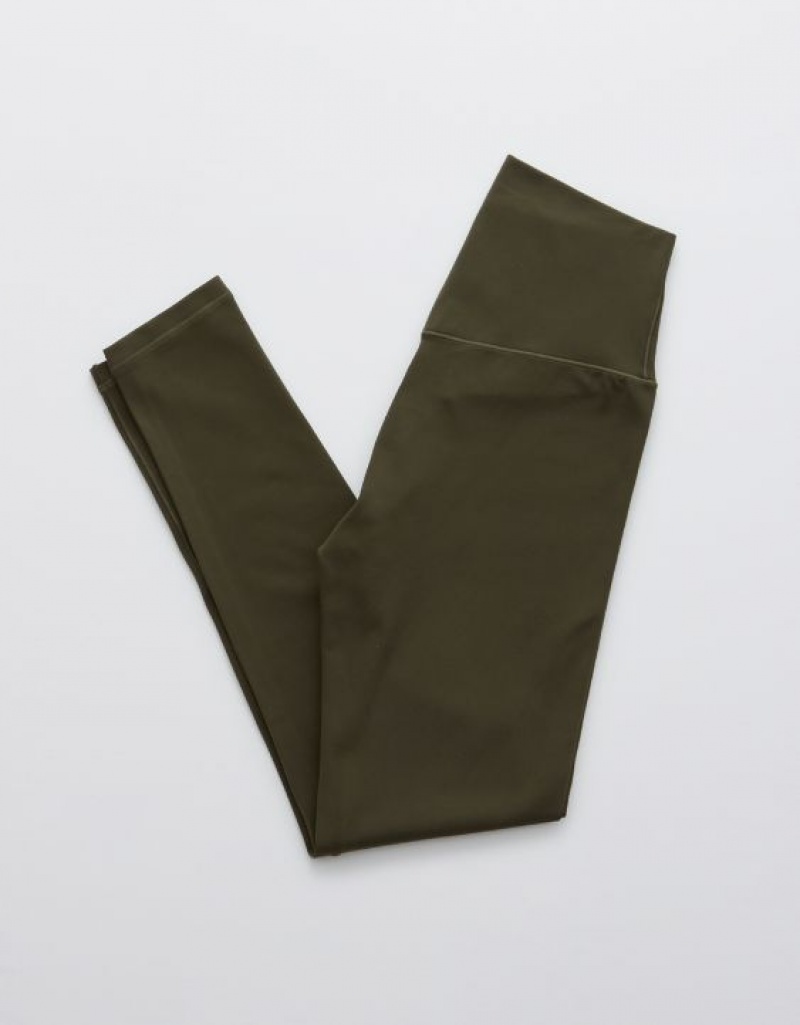 Aerie OFFLINE By Real Me High Waisted Leggings Olive | 8605JWXQP