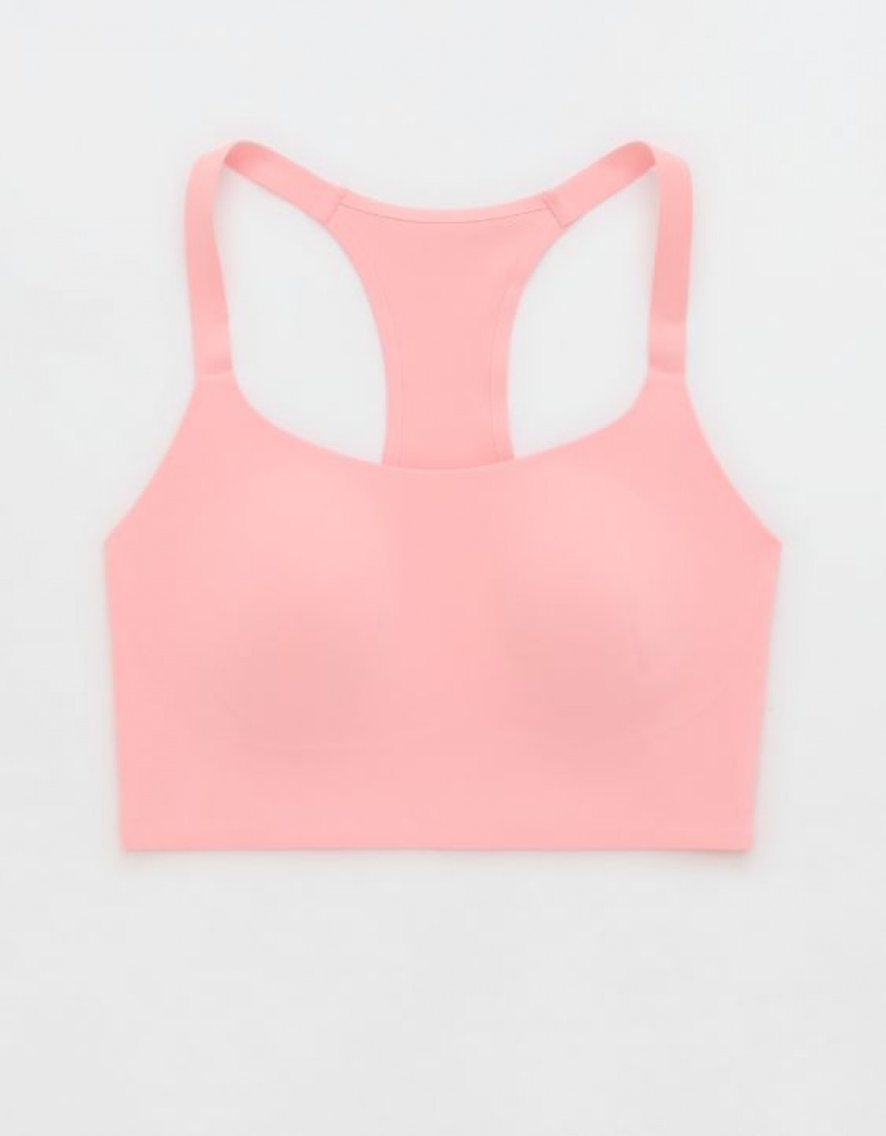 Aerie OFFLINE By Real Me Hold Up! Racerback Sports Bras Pink | 0185FUAWZ