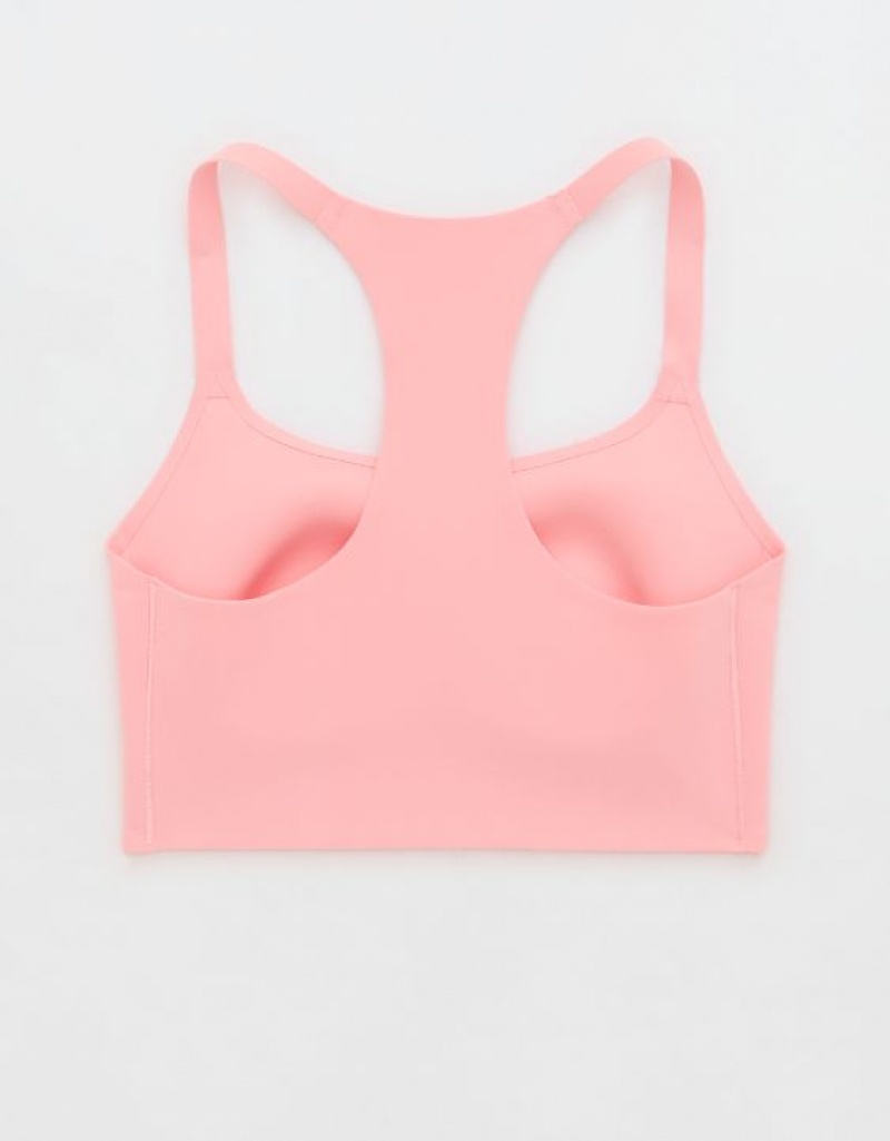 Aerie OFFLINE By Real Me Hold Up! Racerback Sports Bras Pink | 0185FUAWZ