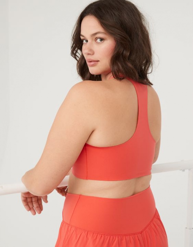 Aerie OFFLINE By Real Me Hold Up! Racerback Sports Bras Red | 4278BWTFY