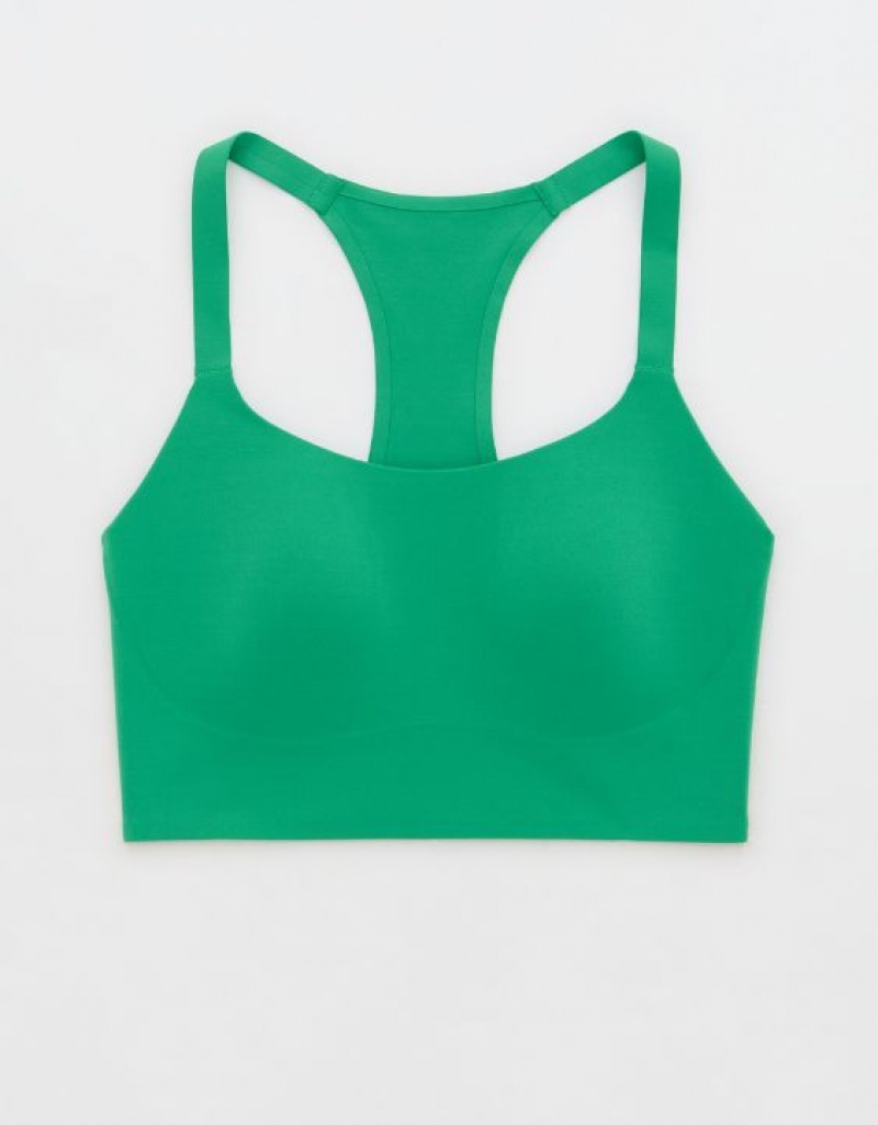 Aerie OFFLINE By Real Me Hold Up! Racerback Sports Bras Green | 3461WBYAU