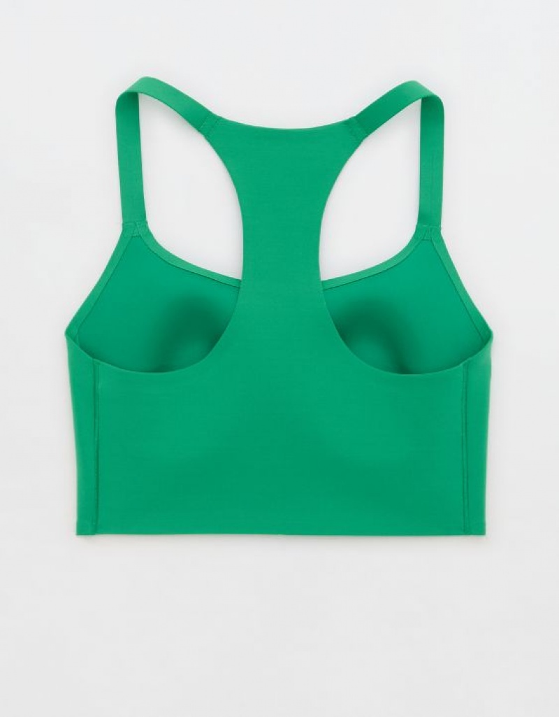 Aerie OFFLINE By Real Me Hold Up! Racerback Sports Bras Green | 3461WBYAU