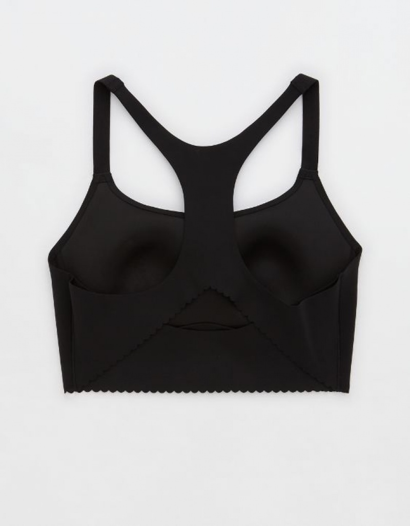 Aerie OFFLINE By Real Me Hold Up! Scallop Sports Bras Black | 6732BCVOP