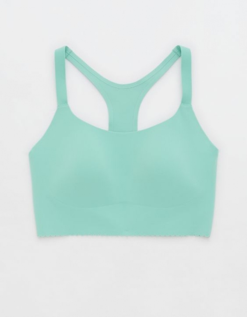 Aerie OFFLINE By Real Me Hold Up! Scallop Sports Bras Turquoise | 6815GCPVT