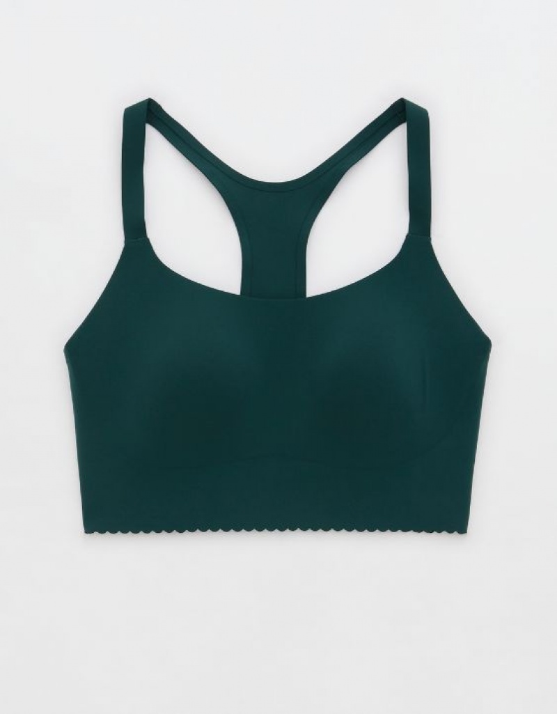 Aerie OFFLINE By Real Me Hold Up! Scallop Sports Bras Deep Green | 0613PEOUM