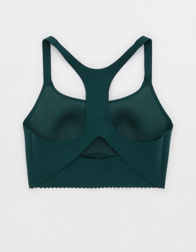 Aerie OFFLINE By Real Me Hold Up! Scallop Sports Bras Deep Green | 0613PEOUM