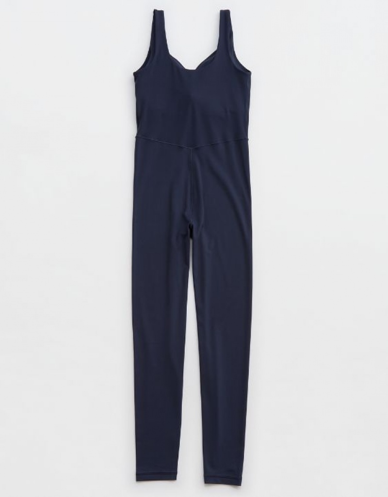 Aerie OFFLINE By Real Me Low Key Jumpsuit Grey / Blue | 3958VLPSJ