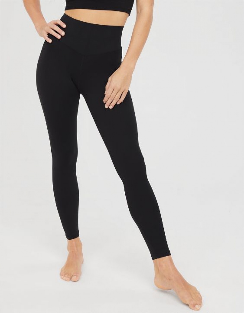 Aerie OFFLINE By Real Me XTRA Hold Up! Leggings Black | 9280MUONH