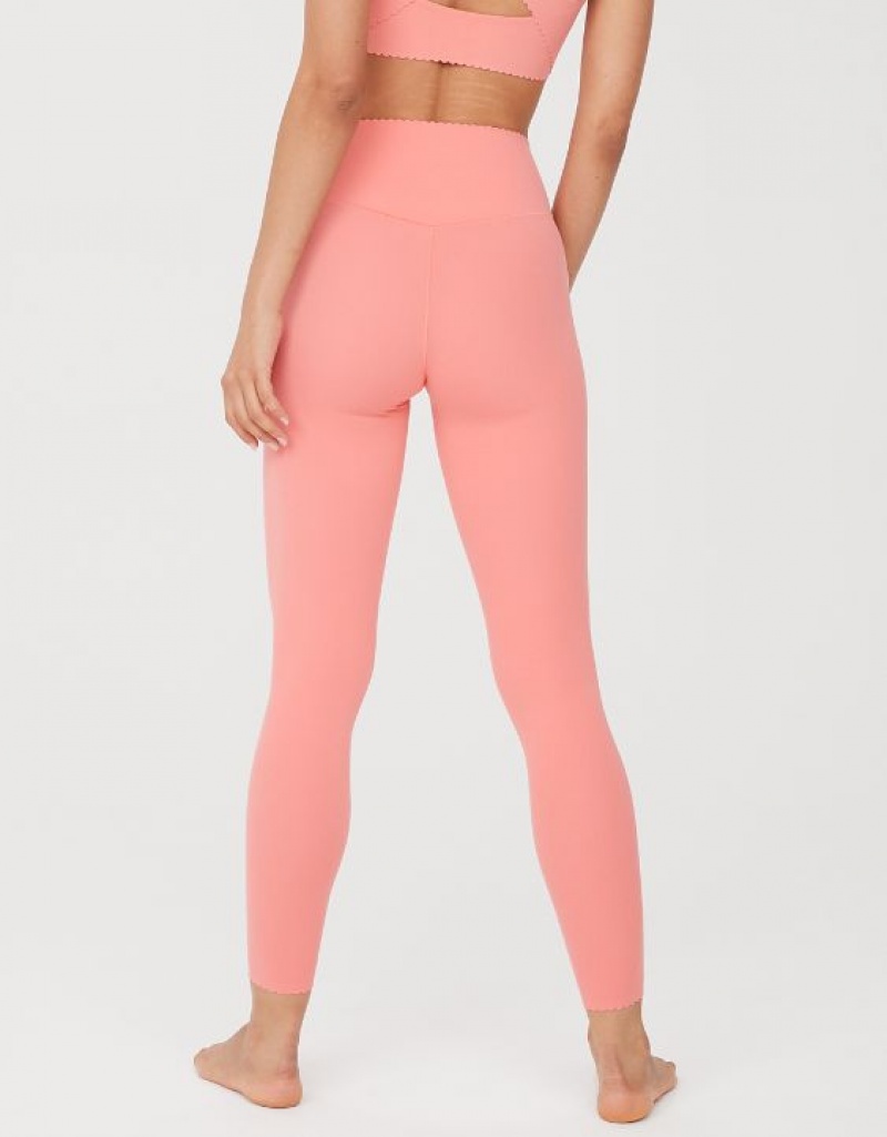 Aerie OFFLINE By Real Me XTRA Hold Up! Scallop Leggings Coral | 7219OPSYL