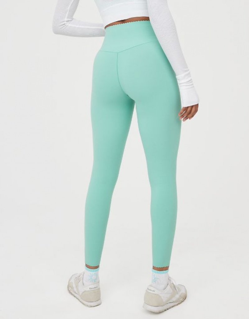 Aerie OFFLINE By Real Me XTRA Hold Up! Scallop Leggings Turquoise | 3875EUITS