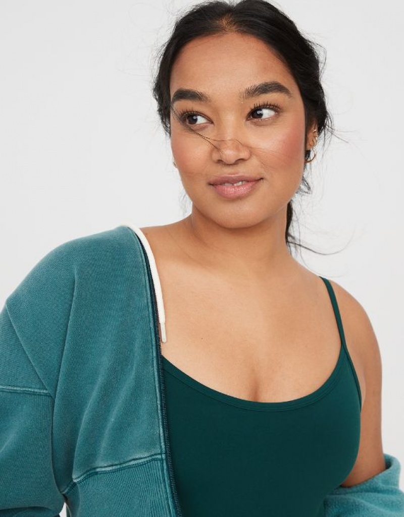 Aerie OFFLINE By Real Me Xtra Flare Jumpsuit Deep Green | 6137QLFRS