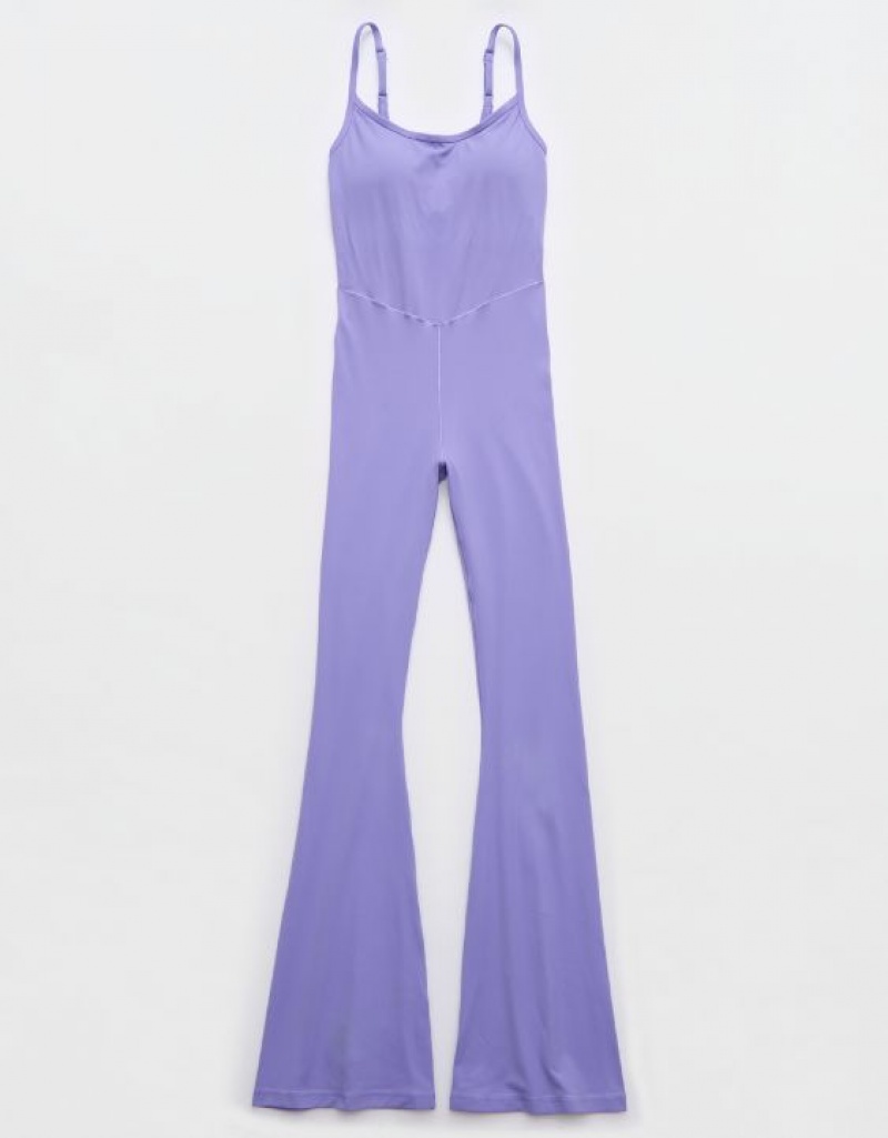 Aerie OFFLINE By Real Me Xtra Flare Jumpsuit Purple | 4129XLOID