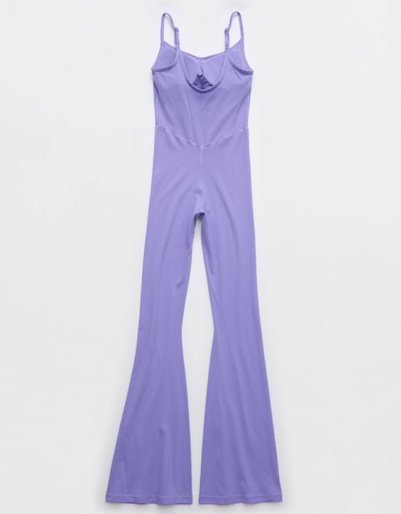 Aerie OFFLINE By Real Me Xtra Flare Jumpsuit Purple | 4129XLOID