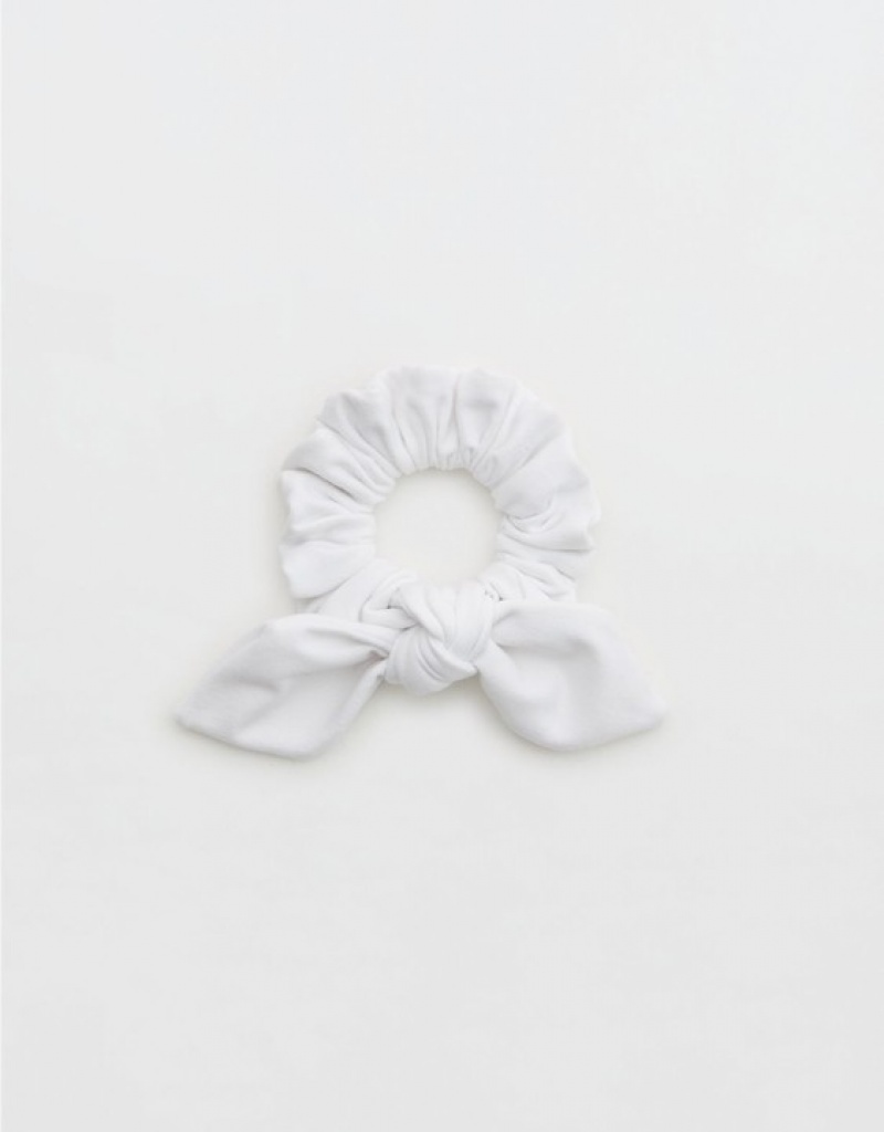 Aerie OFFLINE By The Hugger Bow Hair Accessories White | 0271CTHYJ