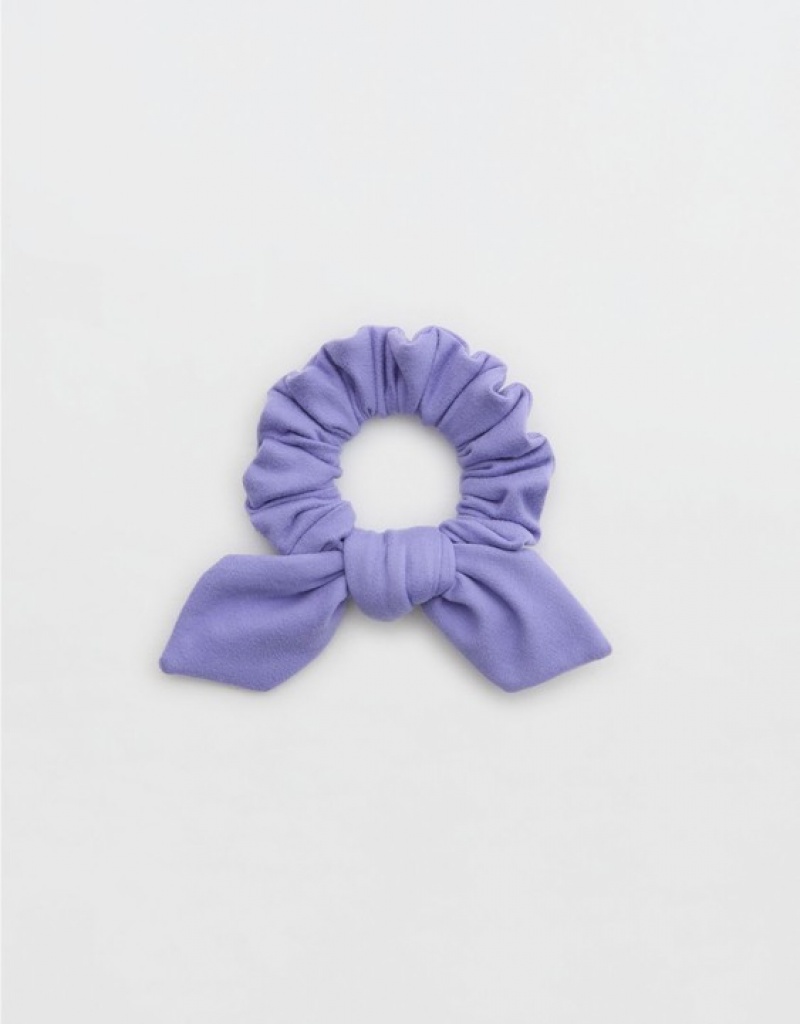 Aerie OFFLINE By The Hugger Bow Hair Accessories Purple | 6180LXNHK