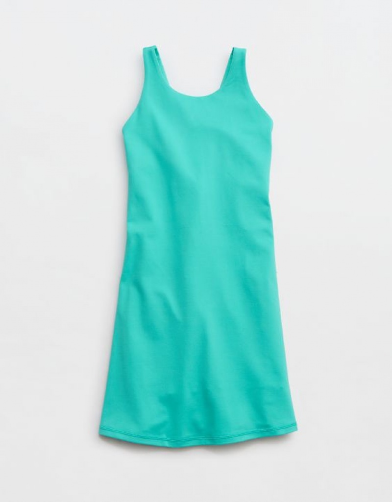 Aerie OFFLINE By The Hugger High Neck Dress Turquoise | 0285XWYRG