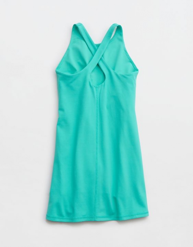 Aerie OFFLINE By The Hugger High Neck Dress Turquoise | 0285XWYRG