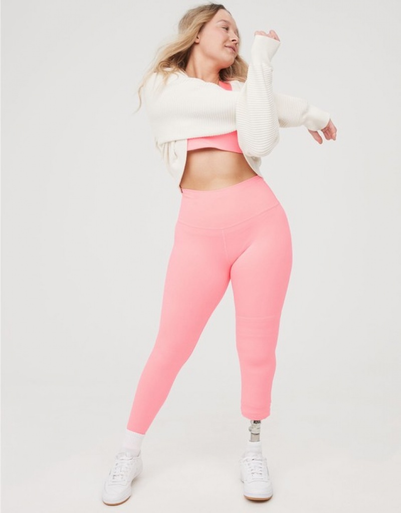 Aerie OFFLINE By The Hugger High Waisted Leggings Pink | 0624LUOJA