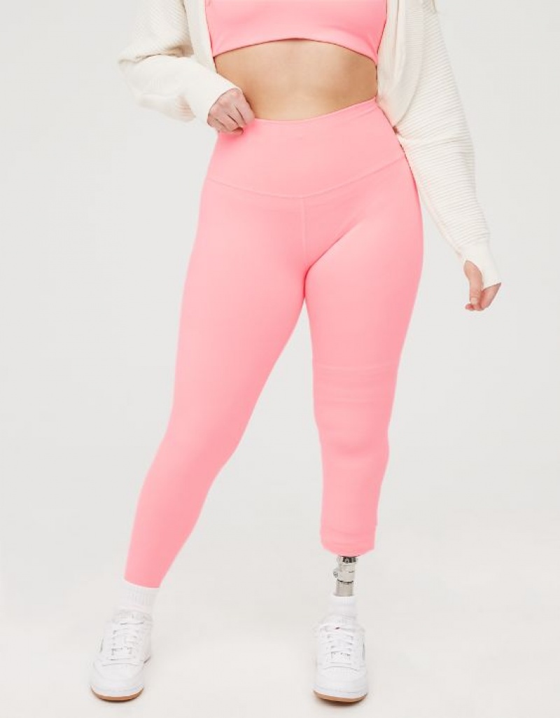 Aerie OFFLINE By The Hugger High Waisted Leggings Pink | 0624LUOJA