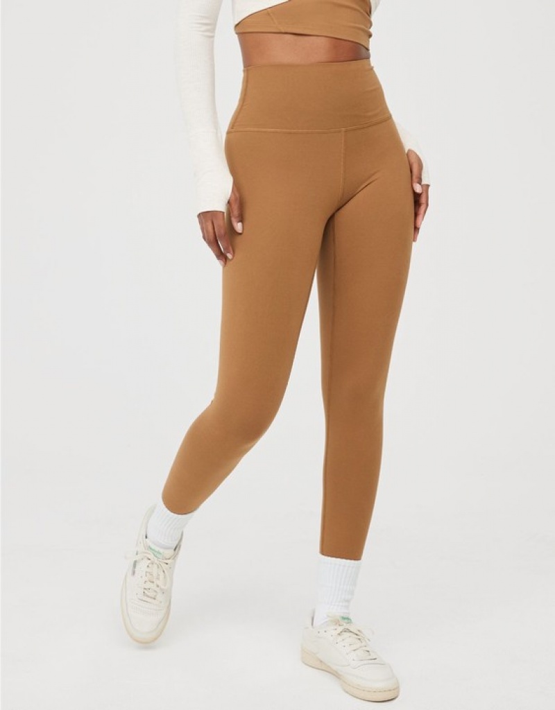 Aerie OFFLINE By The Hugger High Waisted Leggings Brown | 0865OZGTI