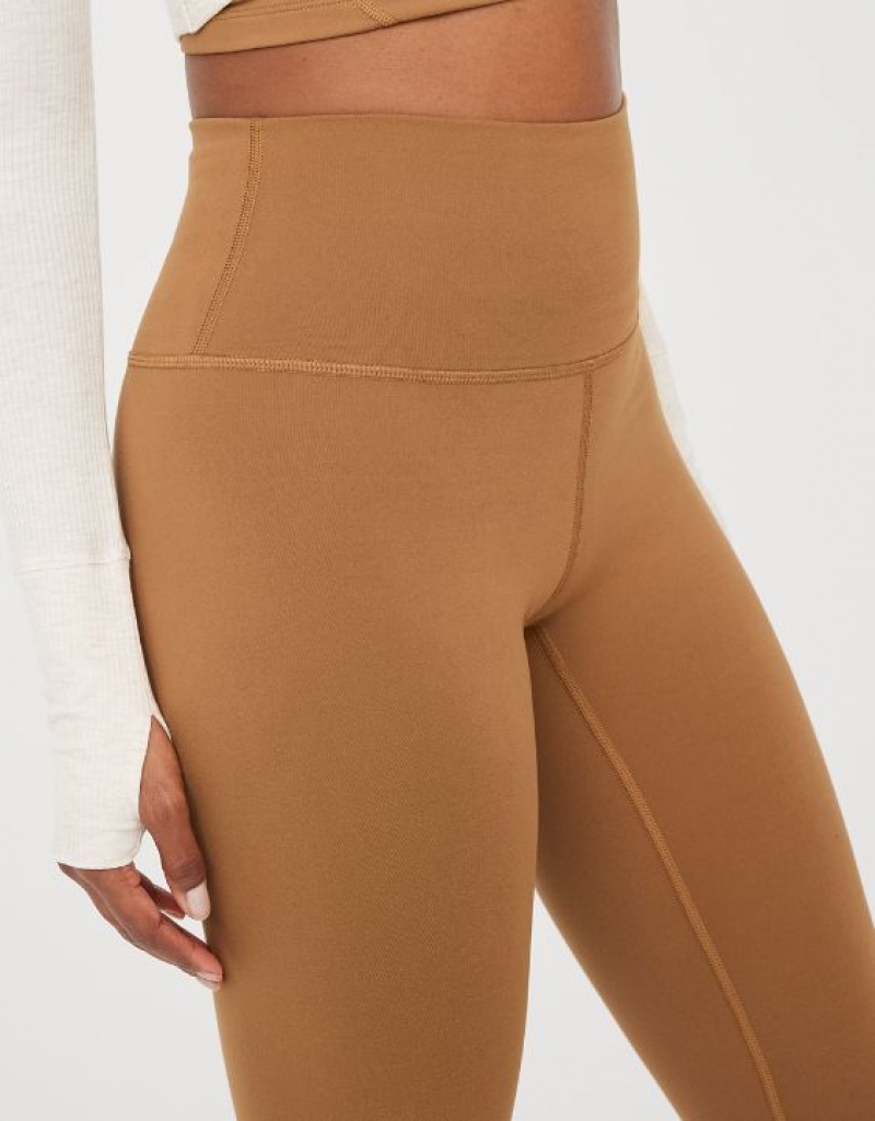 Aerie OFFLINE By The Hugger High Waisted Leggings Brown | 0865OZGTI