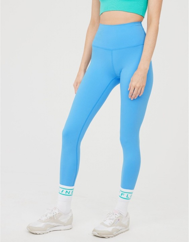 Aerie OFFLINE By The Hugger High Waisted Leggings Blue | 9172WLPDT