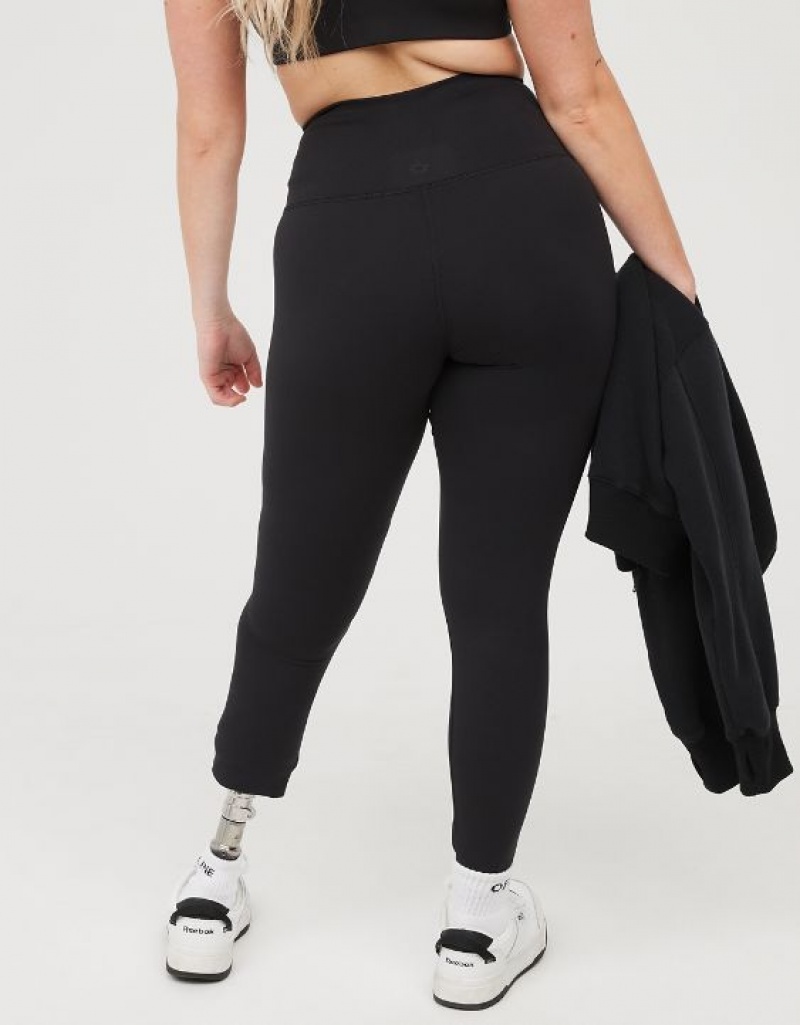 Aerie OFFLINE By The Hugger High Waisted Leggings Black | 6578EUWPI