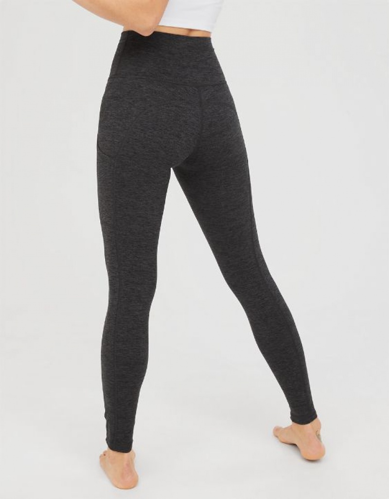 Aerie OFFLINE By The Hugger High Waisted Pocket Leggings Grey | 4680WMXPA